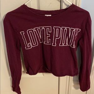 Victoria’s Secret Love Pink Cropped Long Sleeve